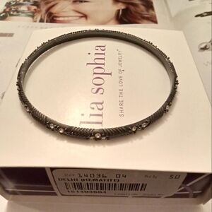 Lia Sophia Crystal Hematite Bracelet M